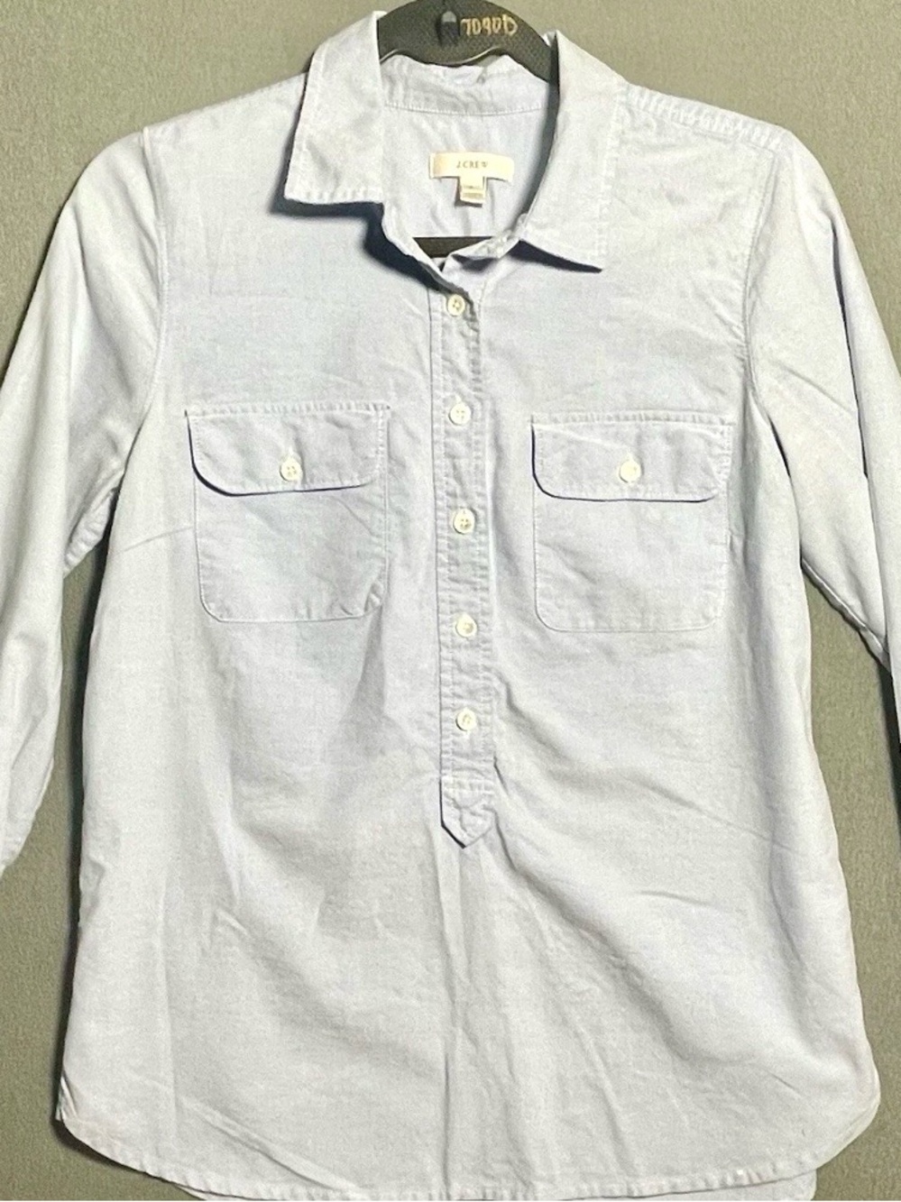 J.Crew Light Blue Oxford Shirt Size 2 100% Cotton Button Down Classic